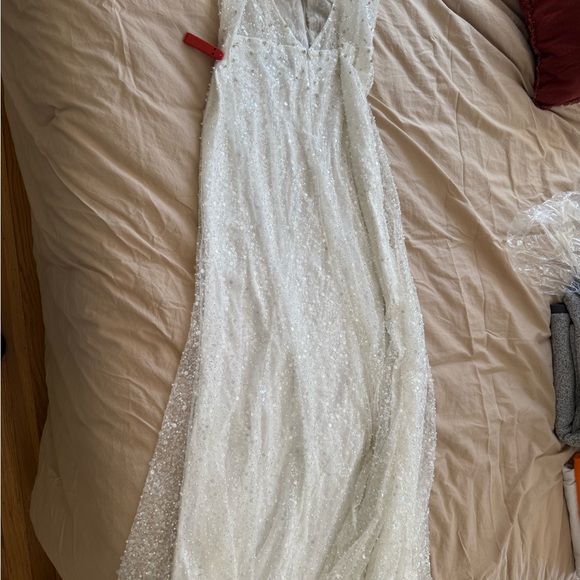 Mac Duggal White Sequin Dress - Picture 4 of 5